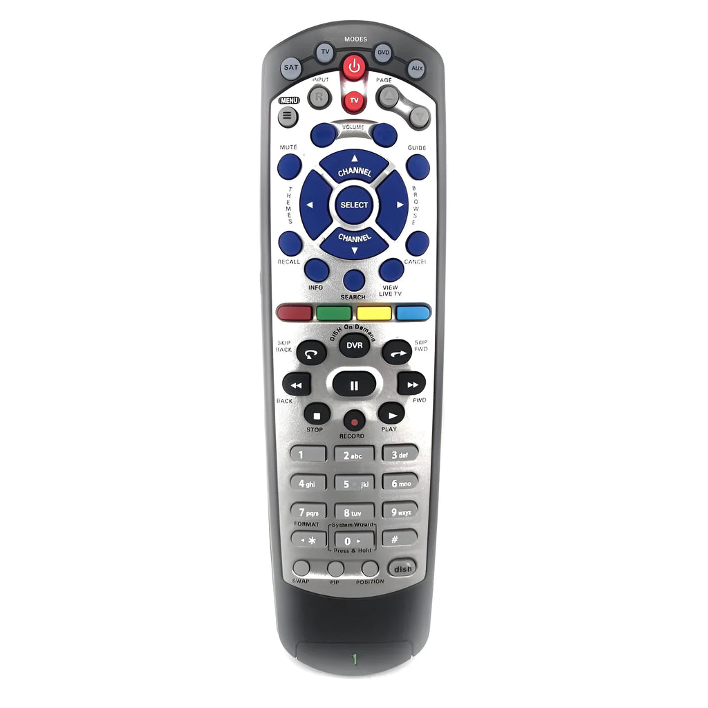 Black DISH Network universal remote control for satellite receivers model Flat 20.1