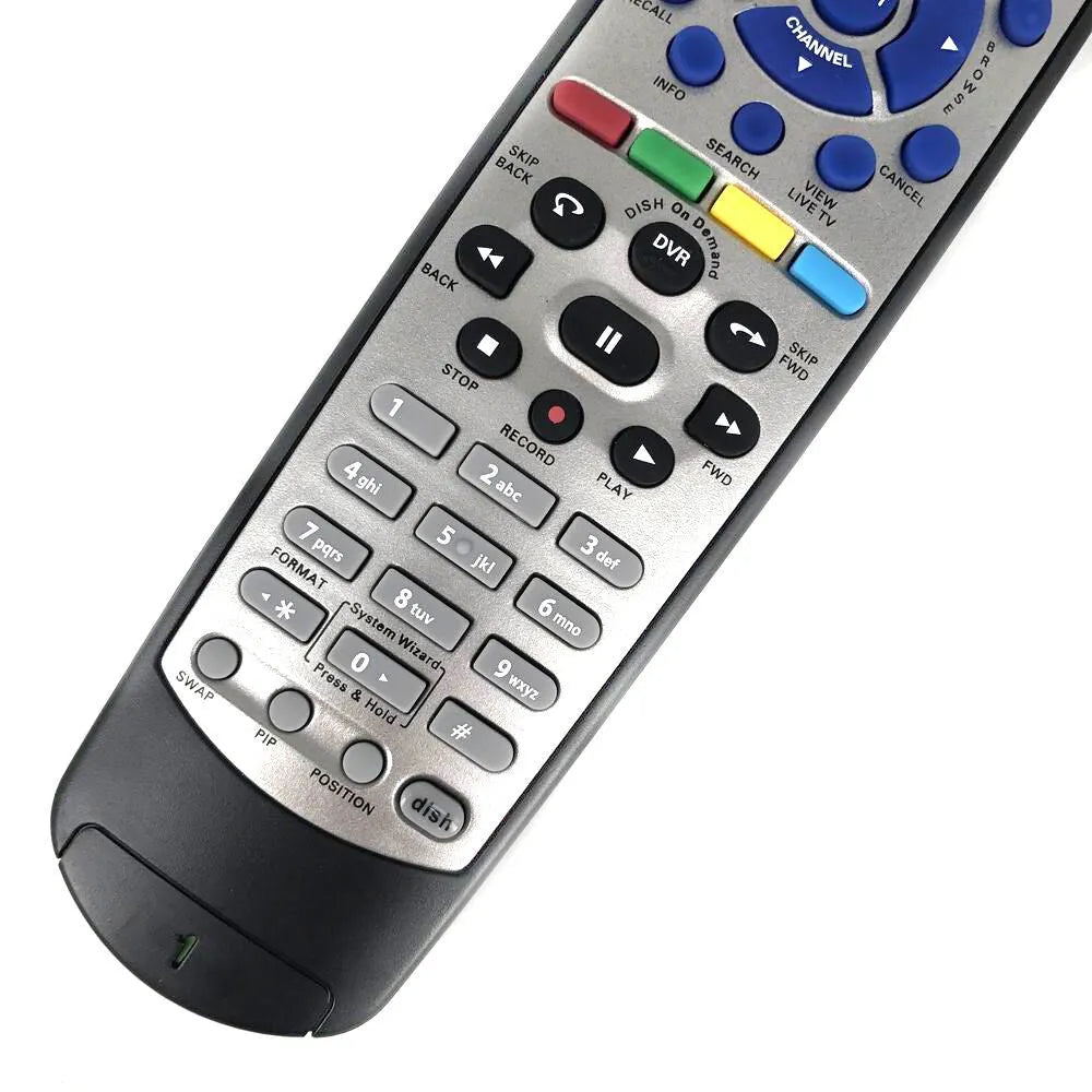 Black DISH Network universal remote control for satellite receivers model Flat 20.1