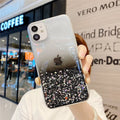 Handmade glitter paper epoxy phone case for iPhone 12 and 11 Pro in transparent with sparkles