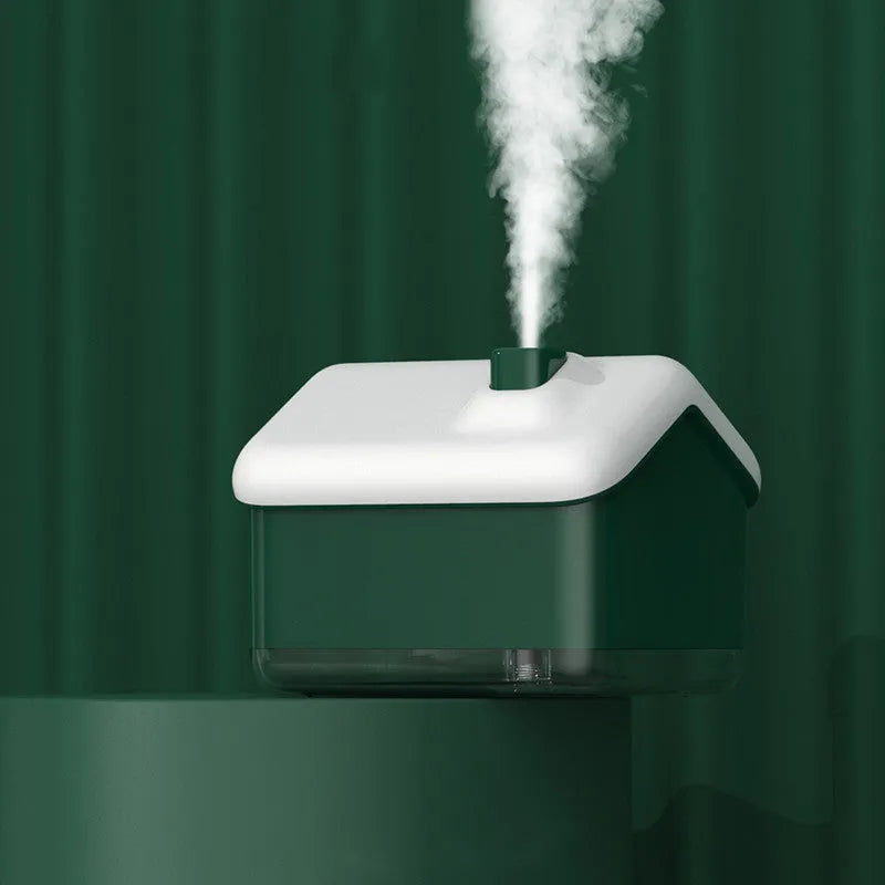 White igloo-shaped ultrasonic humidifier and essential oil diffuser with LED light and USB cable