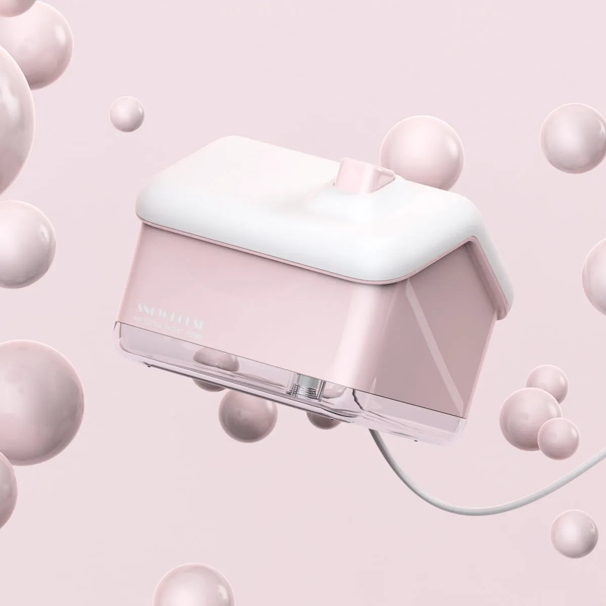 White igloo-shaped ultrasonic humidifier and essential oil diffuser with LED light and USB cable