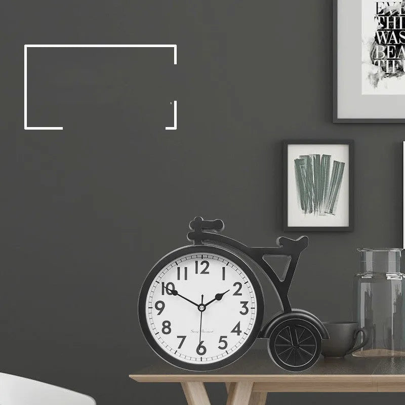 Modern art resin table clock in colour options black brown white for living room office desk decoration