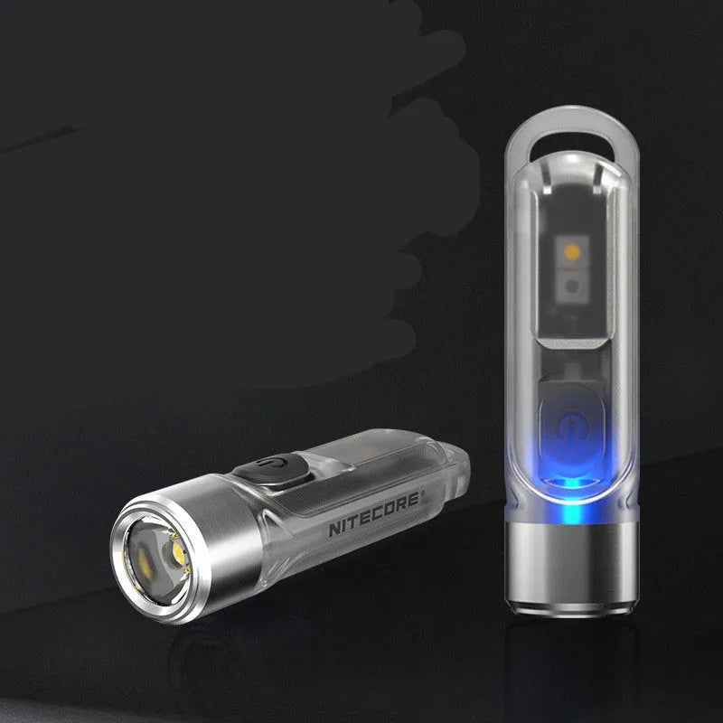 Nitecore TIKI green mini keychain LED emergency light with USB port on plastic body
