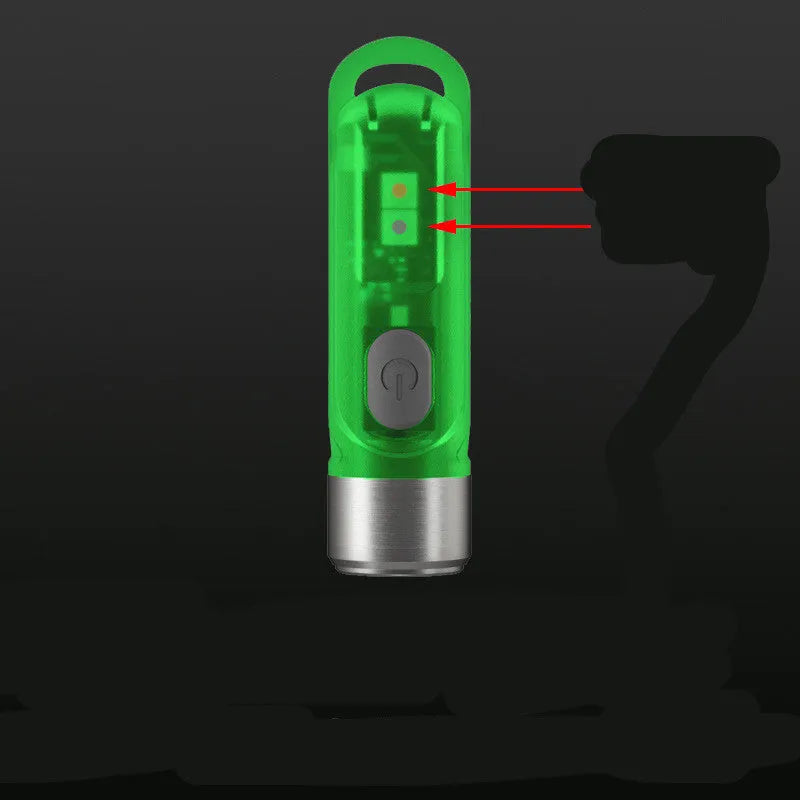 Nitecore TIKI green mini keychain LED emergency light with USB port on plastic body