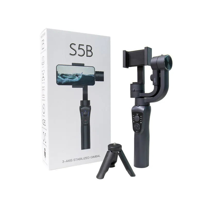 Mobile phone three-axis handheld stabiliser with plastic body for anti-shake photography indoors and outdoors