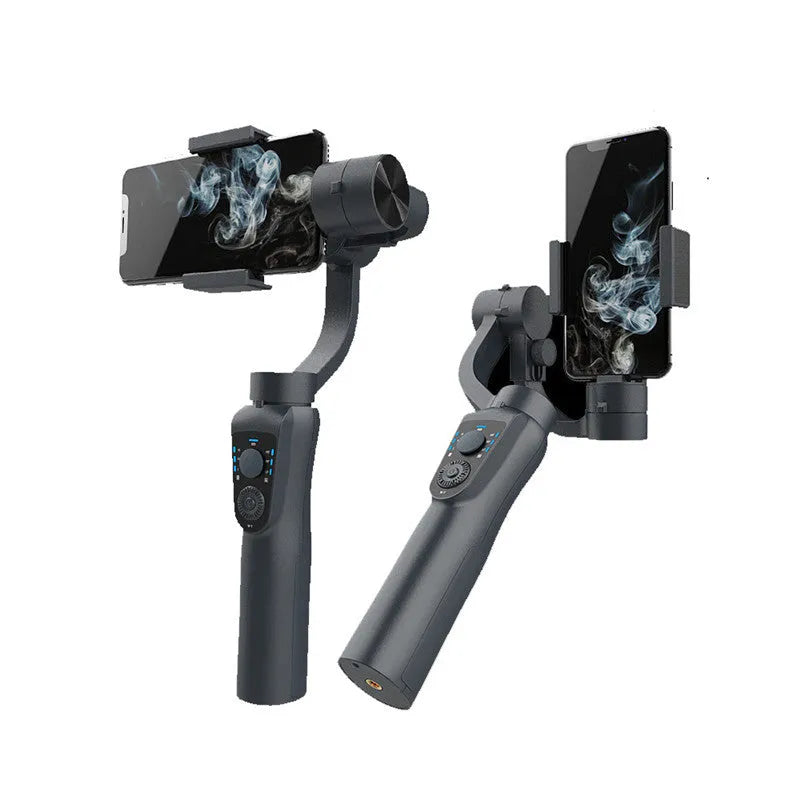 Mobile phone three-axis handheld stabiliser with plastic body for anti-shake photography indoors and outdoors