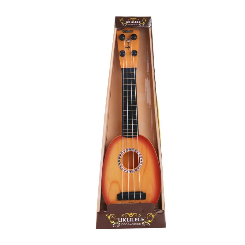 Plastic simulation ukulele musical toy for children with 38cm length and retro guitar design