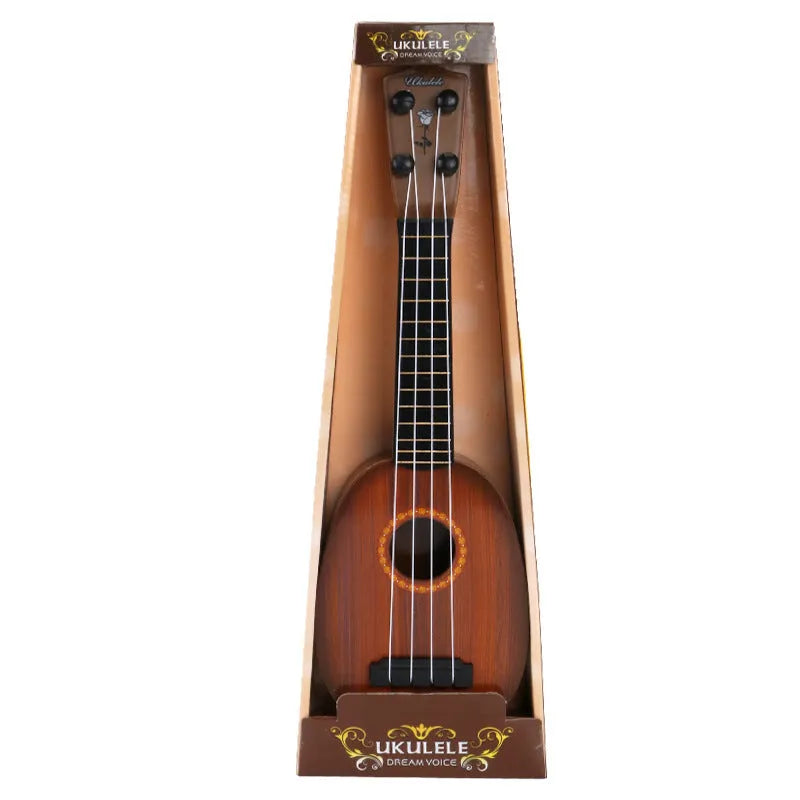 Plastic simulation ukulele musical toy for children with 38cm length and retro guitar design