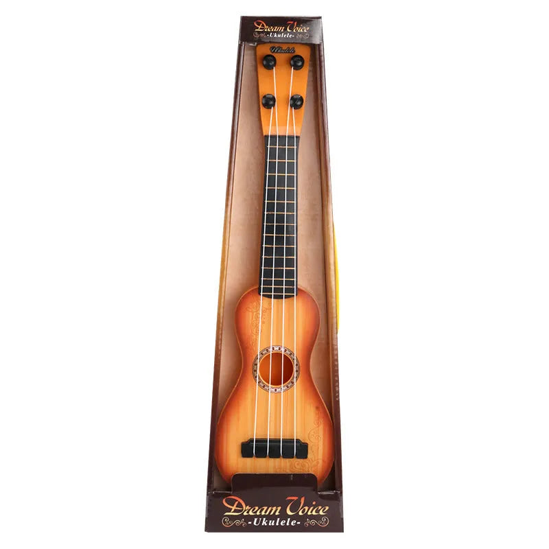 Plastic simulation ukulele musical toy for children with 38cm length and retro guitar design