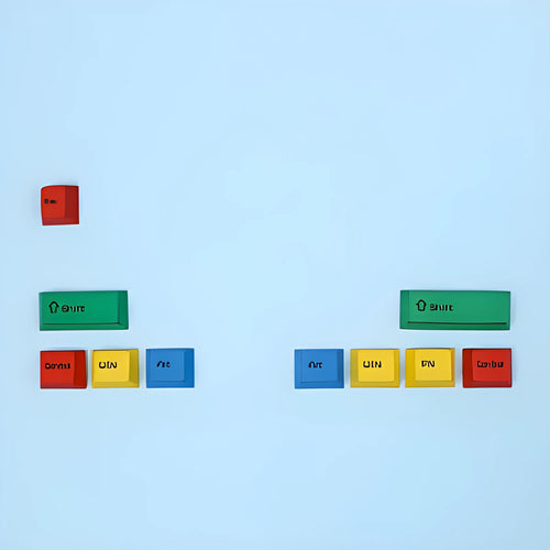 108-key PS theme mechanical keyboard keycap set showing blue and white colour option with supplementary keys