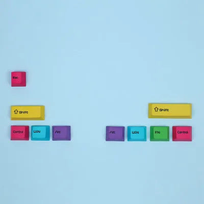108-key PS theme mechanical keyboard keycap set showing blue and white colour option with supplementary keys