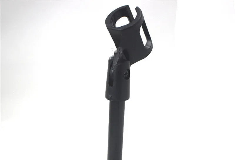 Black metal desktop microphone bracket with 22cm height and 10.5cm chassis