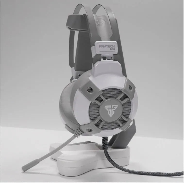 Black FANTECH HG11 USB gaming headset with large ear cups and an inline remote control on the cable.