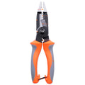 8-inch multifunctional electrician's pliers with orange PPR handle and tool steel duckbill head for wire stripping
