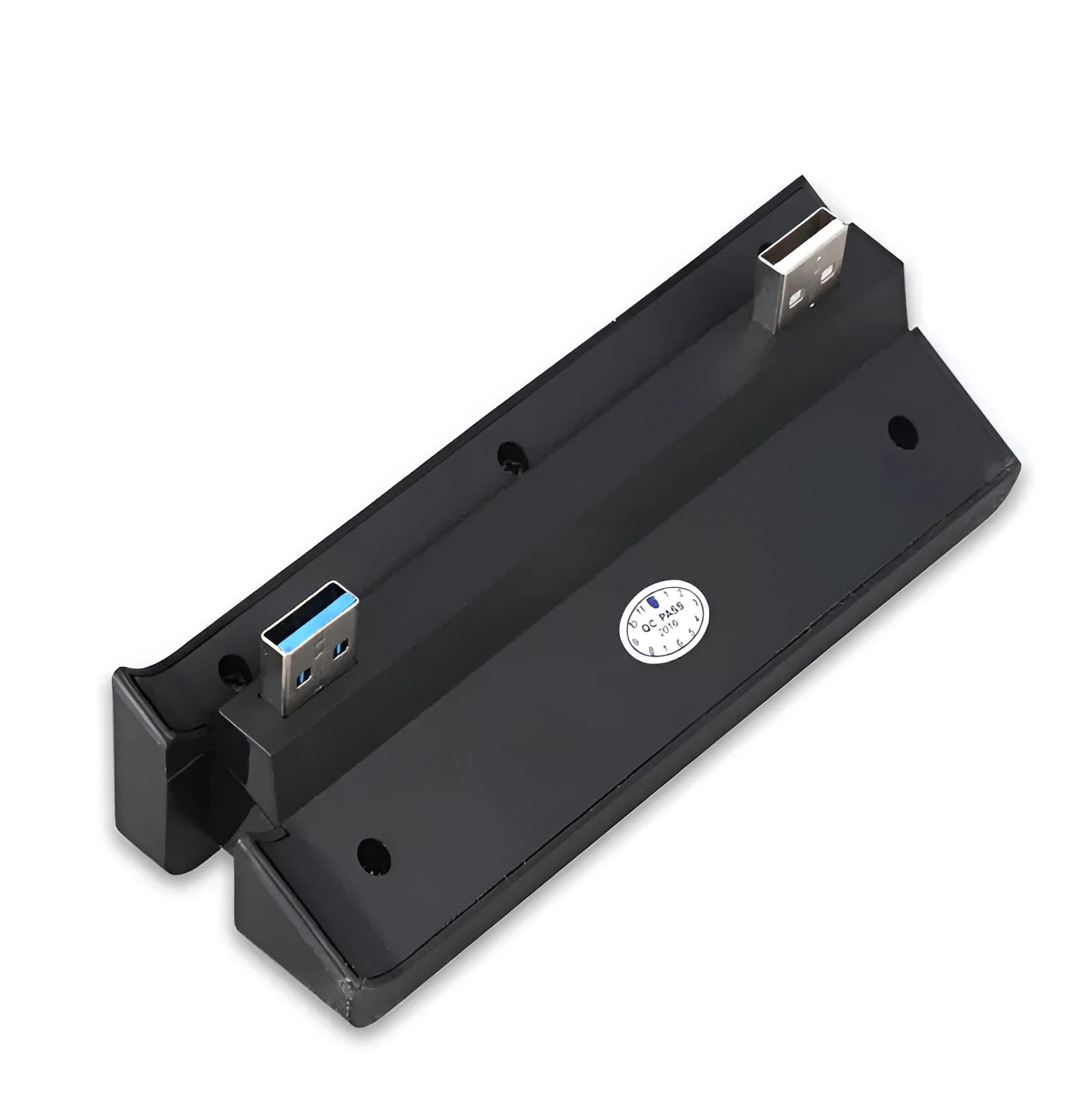 Black PS4 Slim USB extender hub supporting USB 2.0 and 3.0 interfaces