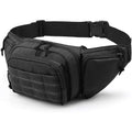 Men's tactical multifunctional waist bag in black and khaki colours for outdoor storage