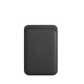Black PU leather mobile phone case with a magnetic card holder on the back.