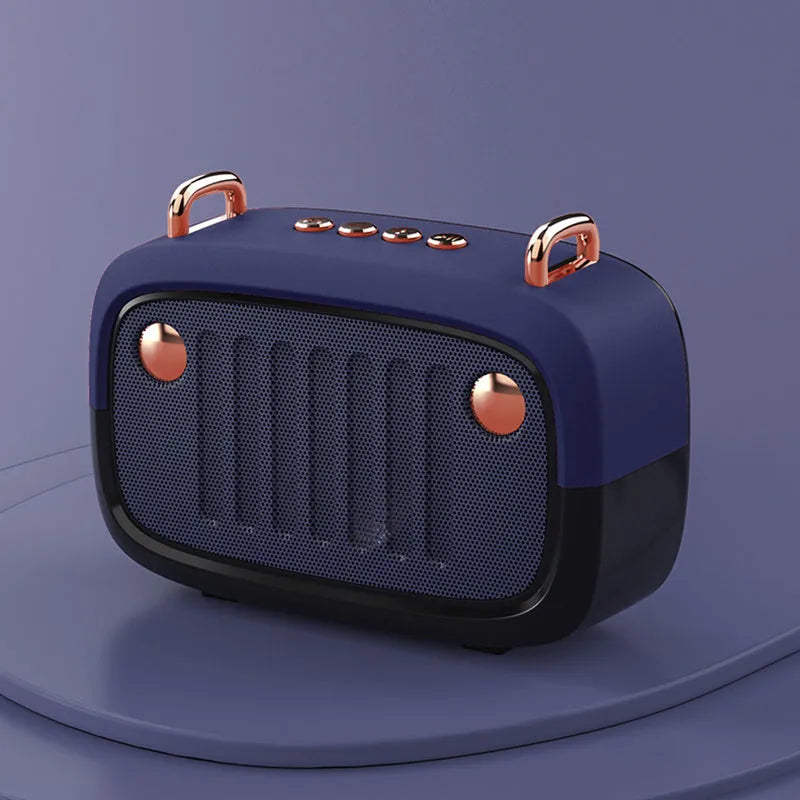 Wireless Bluetooth speaker cartoon subwoofer portable mini in black, USB interface, compact size 138x50x86mm
