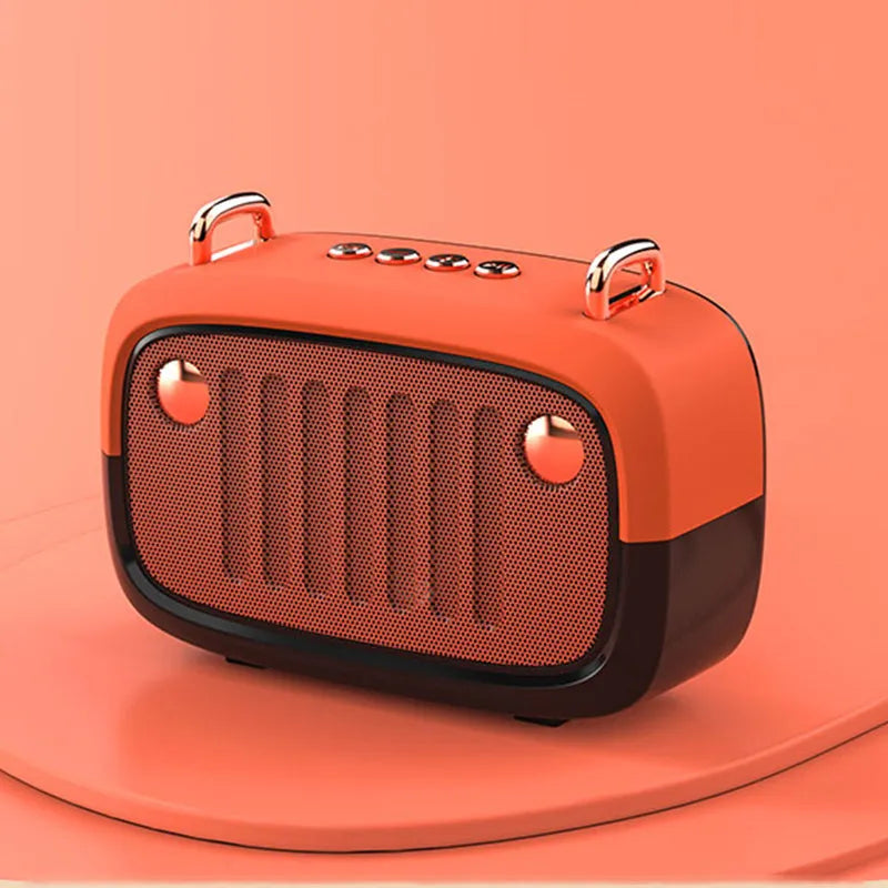 Wireless Bluetooth speaker cartoon subwoofer portable mini in black, USB interface, compact size 138x50x86mm