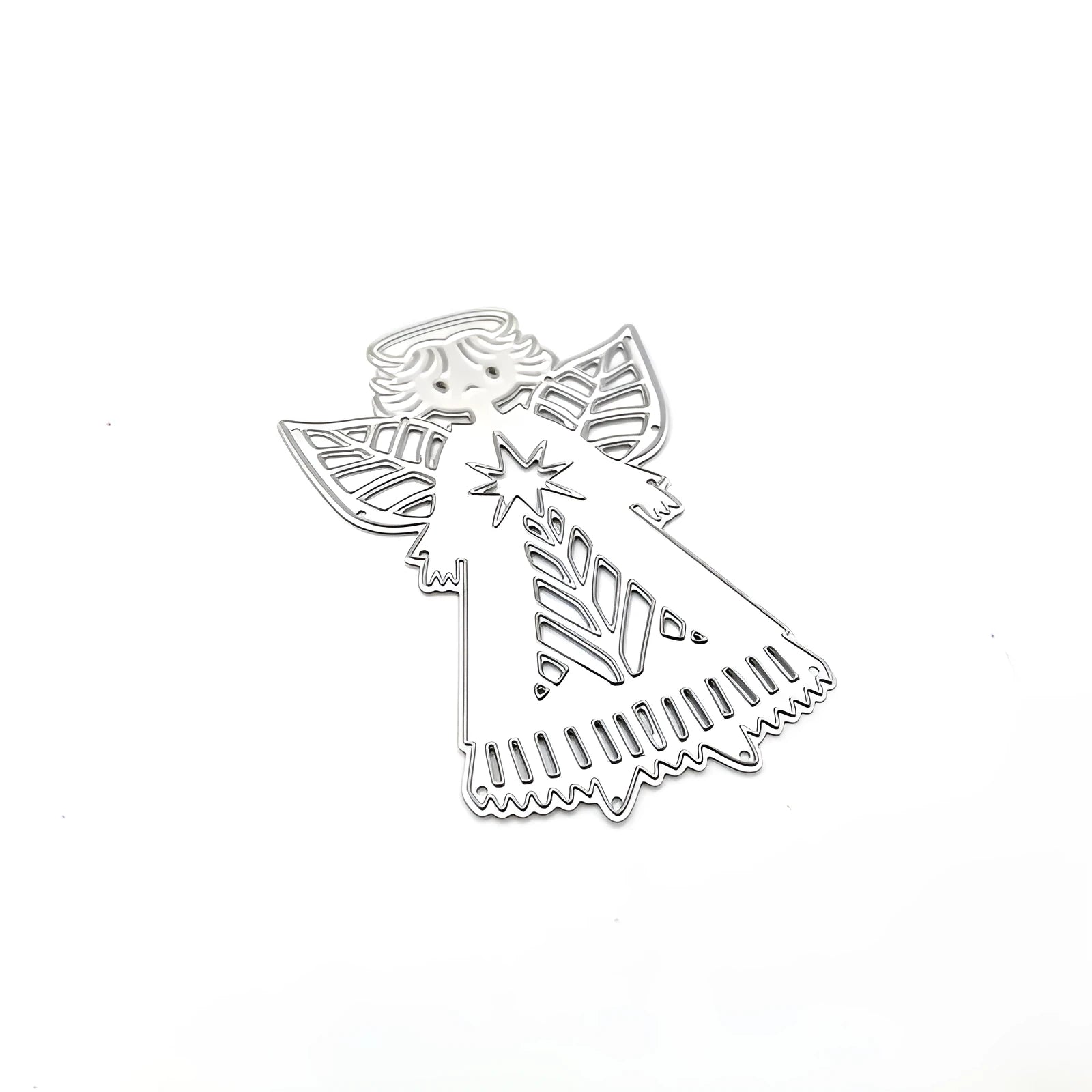 Angel knife mold carbon steel embossing greeting card decoration white character design 8x6 cm