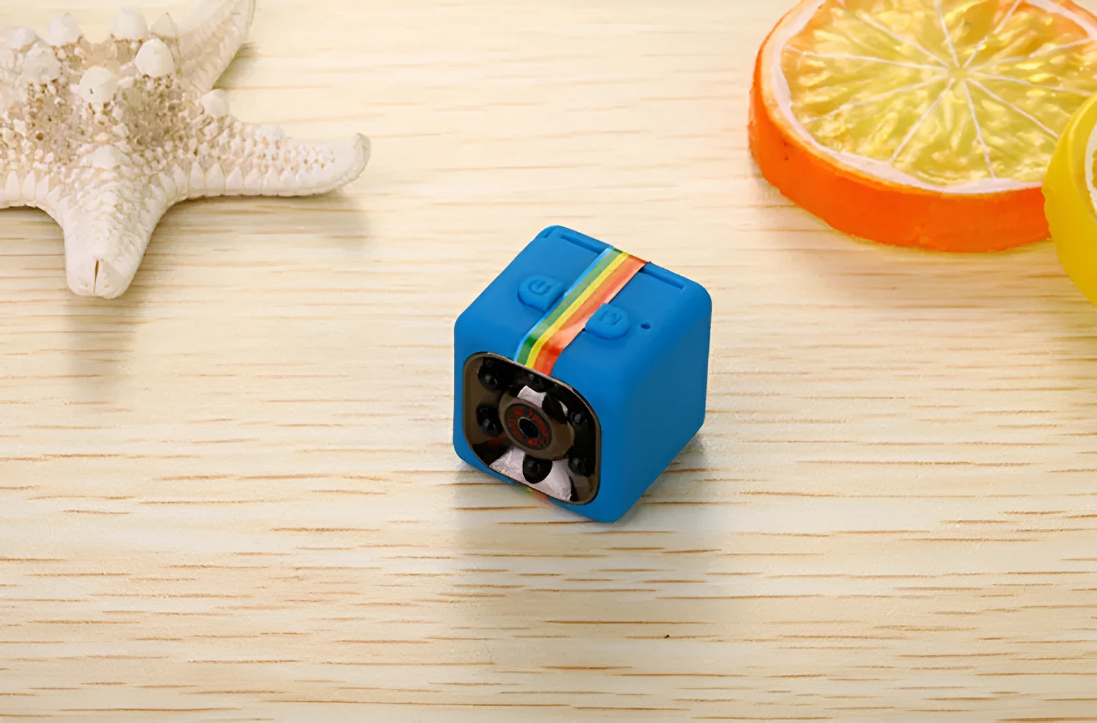 Mini 22mm cube hidden camera with frosted plastic body and lens for 1080P night vision recording