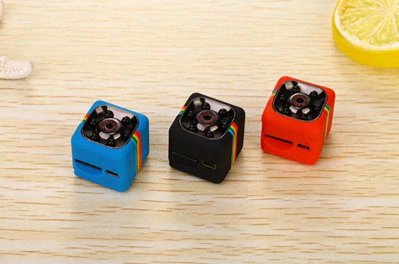 Mini 22mm cube hidden camera with frosted plastic body and lens for 1080P night vision recording