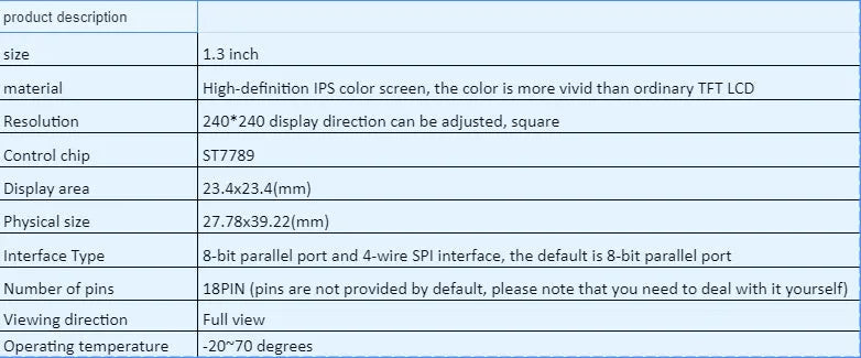 1.3 inch square IPS LCD colour display module with 240x240 resolution on a green PCB