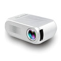 Mini portable projector in black with LED lens and 20-80 inch projection capability