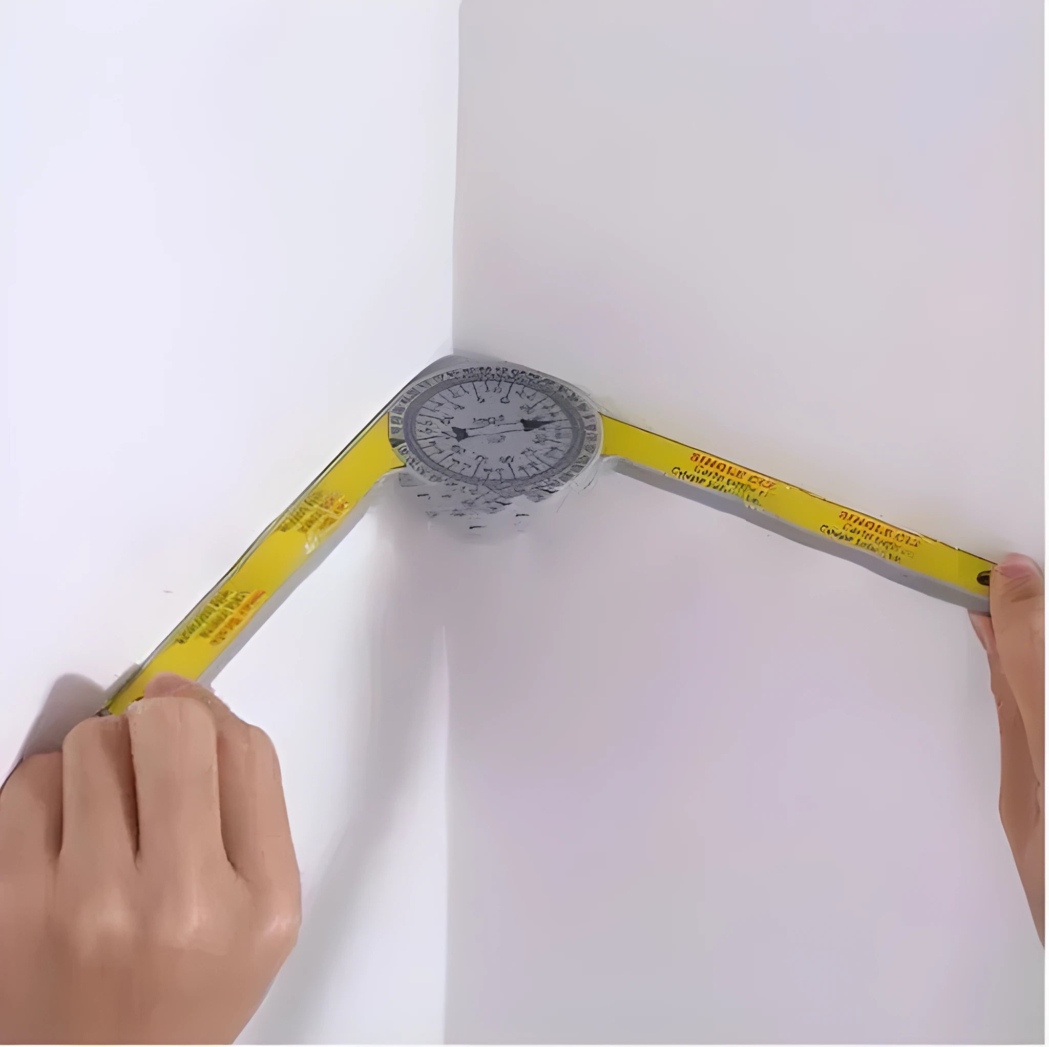 Cross-border horizontal angle ruler made of yellow and white hardened plastic with laser engraving scales