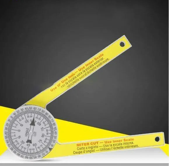 Cross-border horizontal angle ruler made of yellow and white hardened plastic with laser engraving scales