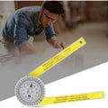 Cross-border horizontal angle ruler made of yellow and white hardened plastic with laser engraving scales