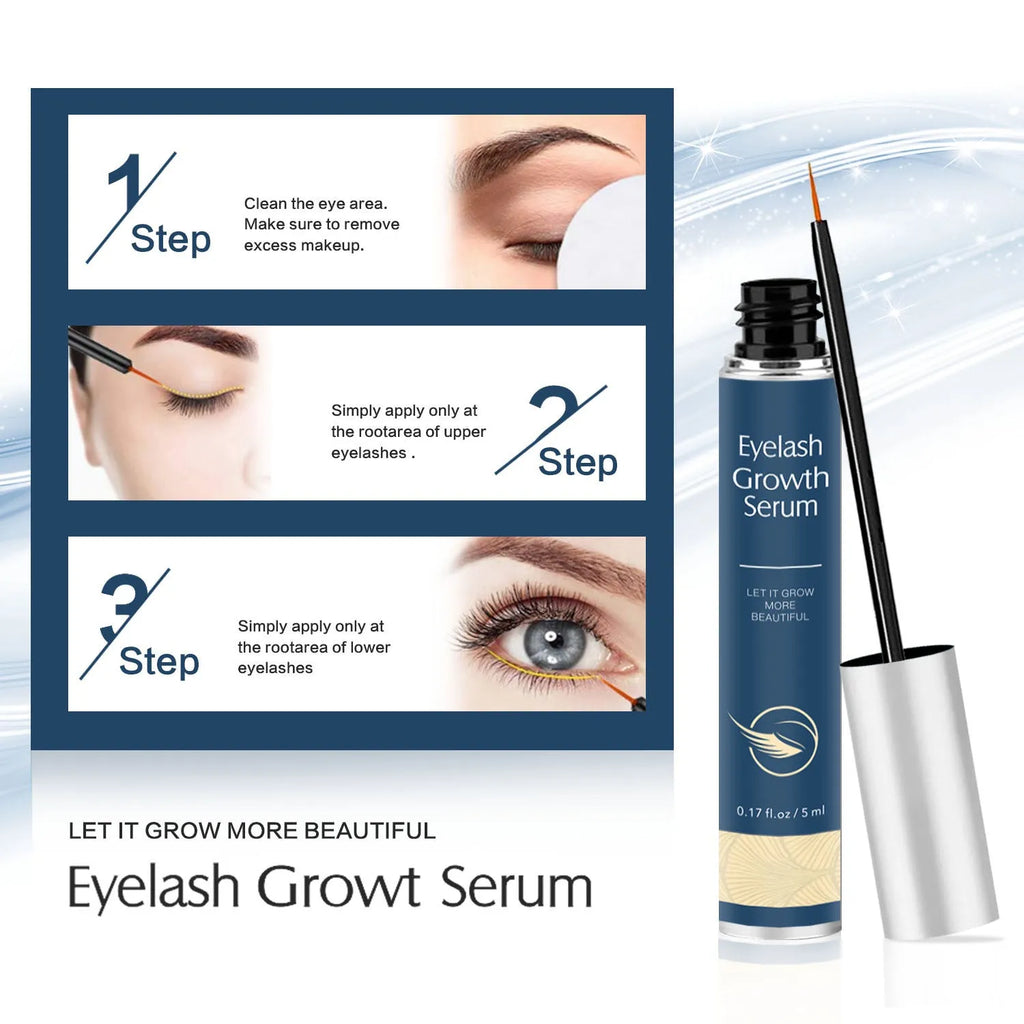 Clear eyebrow mascara tube with 5ml for thick curly brows, available in black and blue options