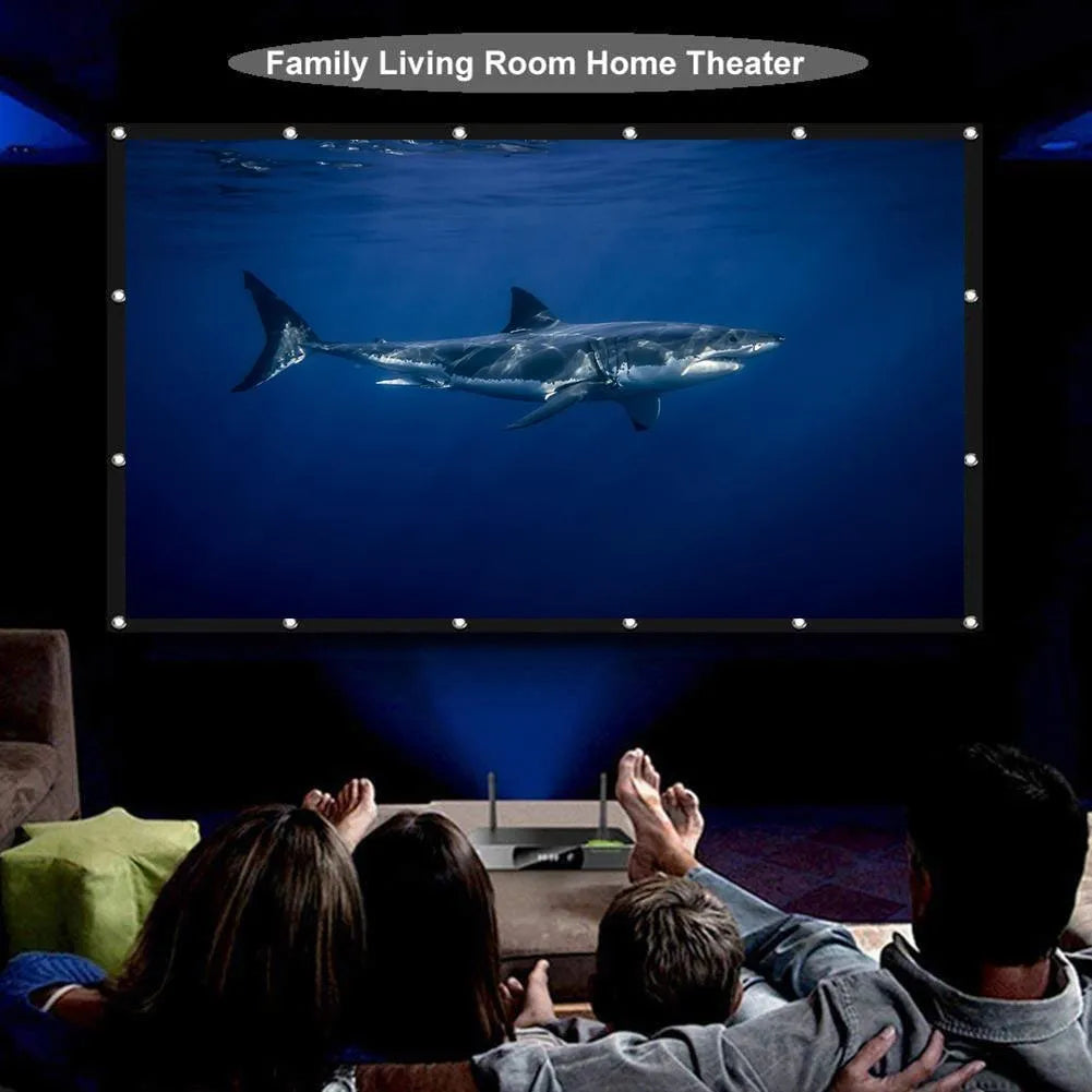 150-inch white polyester folding projection screen with 4:3 aspect ratio