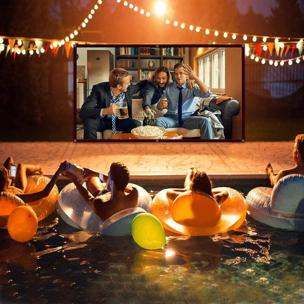 150-inch white polyester folding projection screen with 4:3 aspect ratio