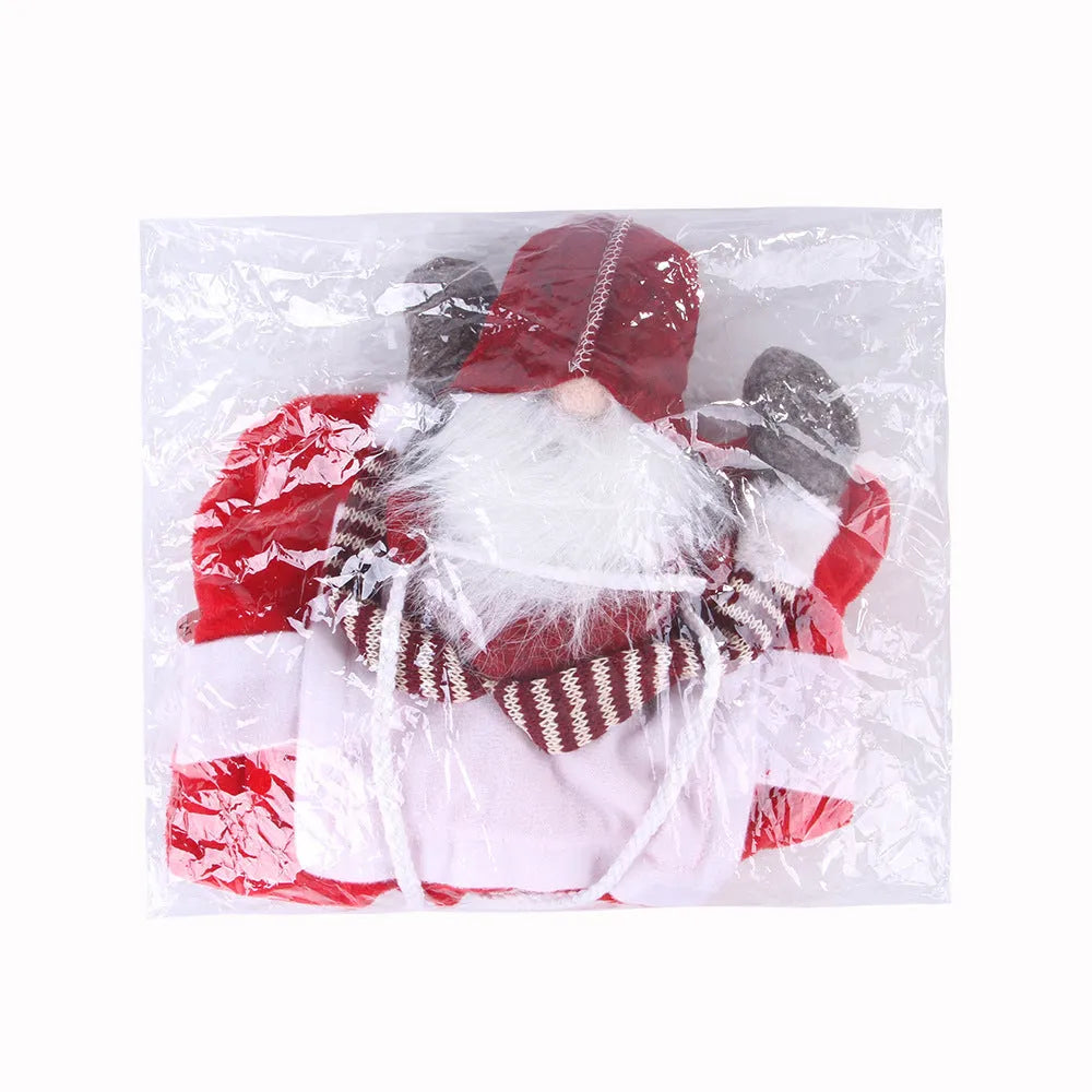Red flannel pet Christmas riding transformation costume with Velcro fastening on a dog