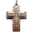 Golden metal cross-shaped USB flash drive with 32GB capacity and USB 2.0 interface