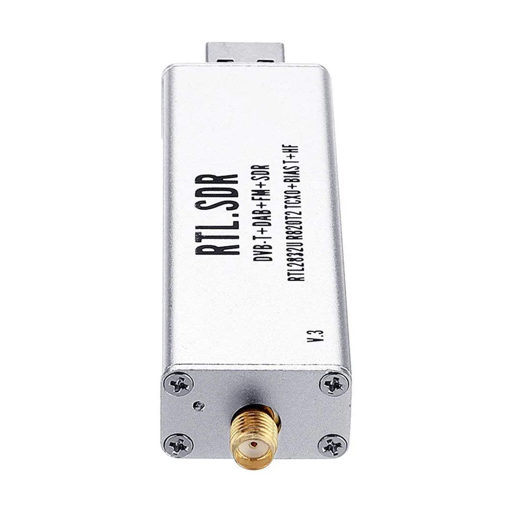 A300U black metal SDR receiver with golden SMA connector for 25MHz-1700MHz frequency coverage