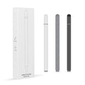 Capacitive stylus pen with transparent disc tip and magnetic cap in black colour