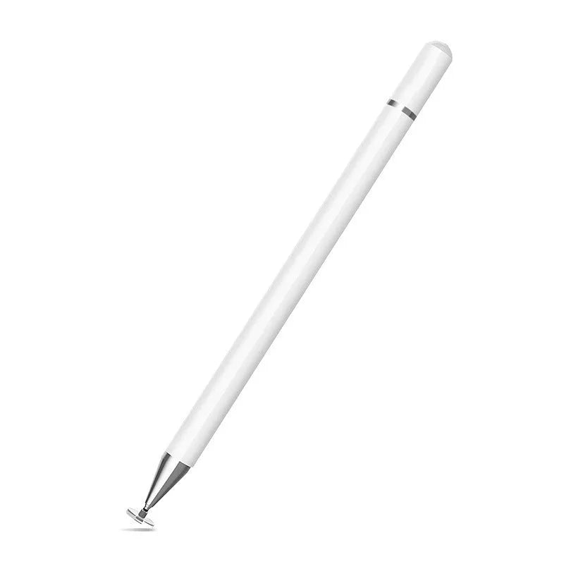 Capacitive stylus pen with transparent disc tip and magnetic cap in black colour
