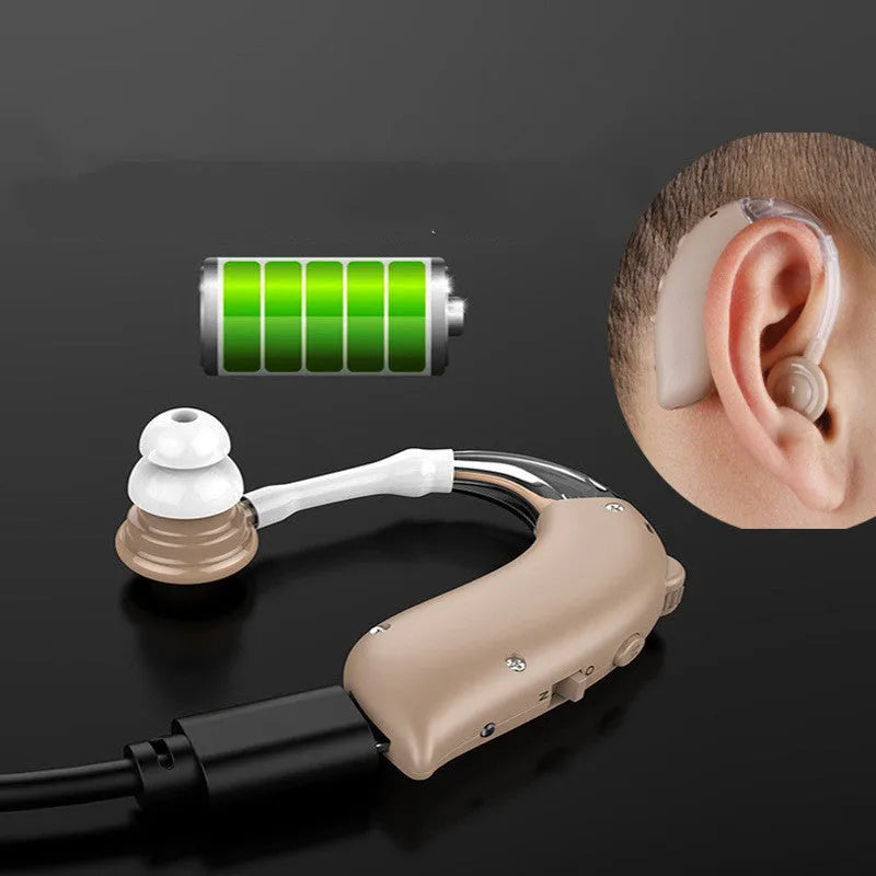 G25 charging noise reduction hearing aid amplifier in khaki with EU plug