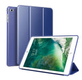 iPad Air 2 protective case in blue with a built-in silicone kickstand extended at the back.