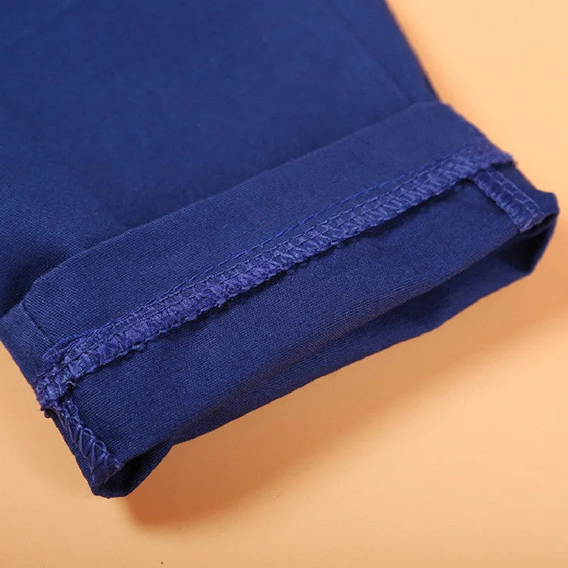 Blue boys' cotton gentleman suit set with turtleneck, vest, tie and trousers for spring autumn wear