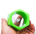 Yellow and green spiral vegetable cutter with 8cm diameter for slicing cucumbers
