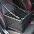 Breathable pet car bag in grey with safety traction and zipper pocket, dimensions 40x30x25cm