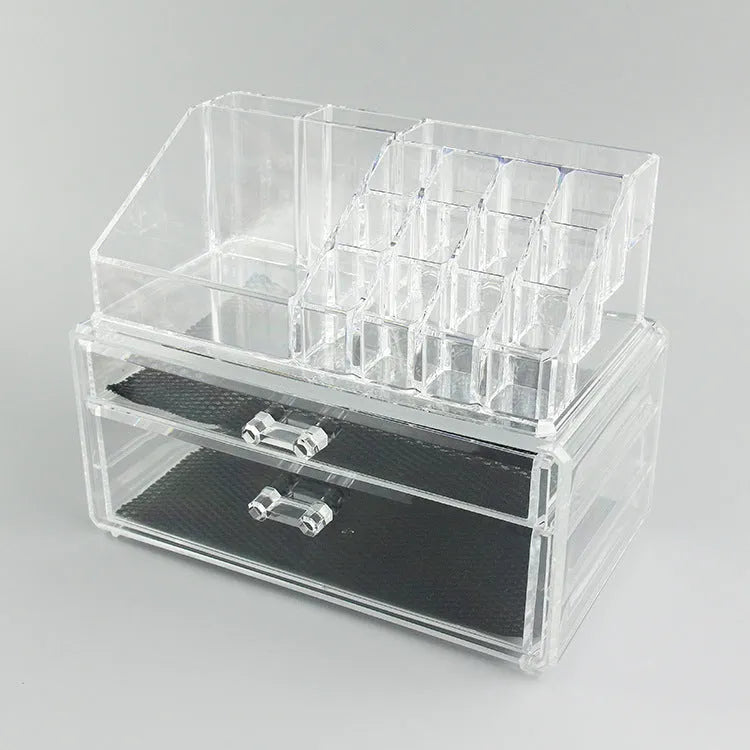 Transparent acrylic foldable storage box with 18-litre capacity for makeup organisation