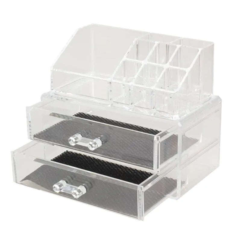 Transparent acrylic foldable storage box with 18-litre capacity for makeup organisation