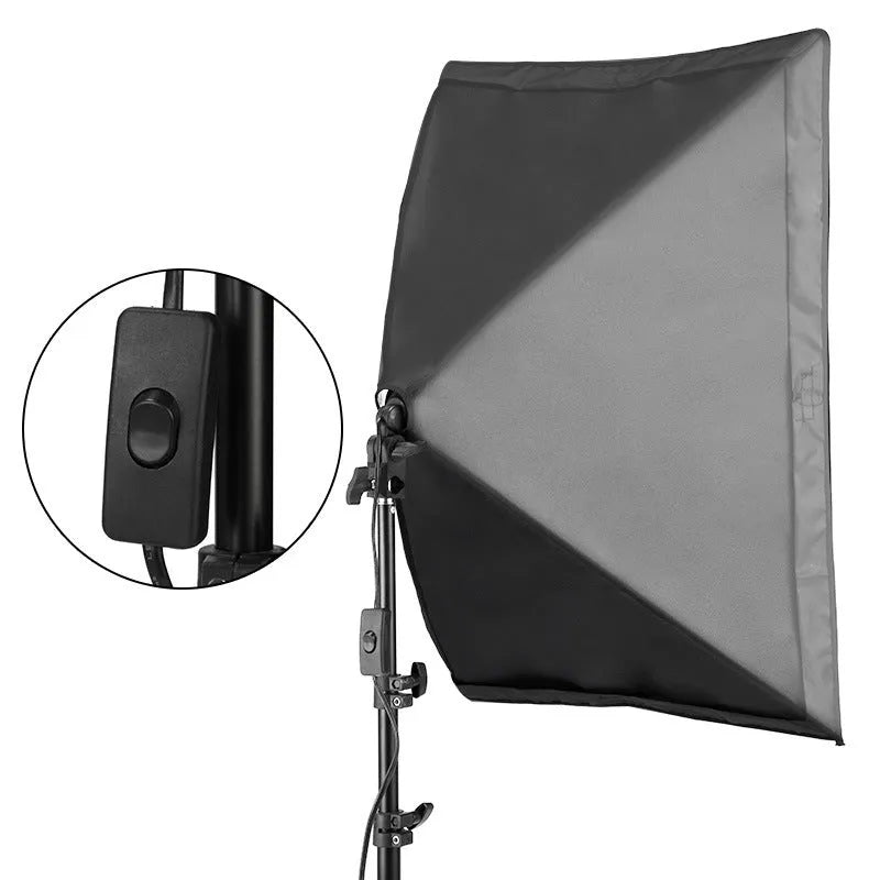 LIBEN 50x70cm photography soft light cloth on 2 metre stand with multiple plug options