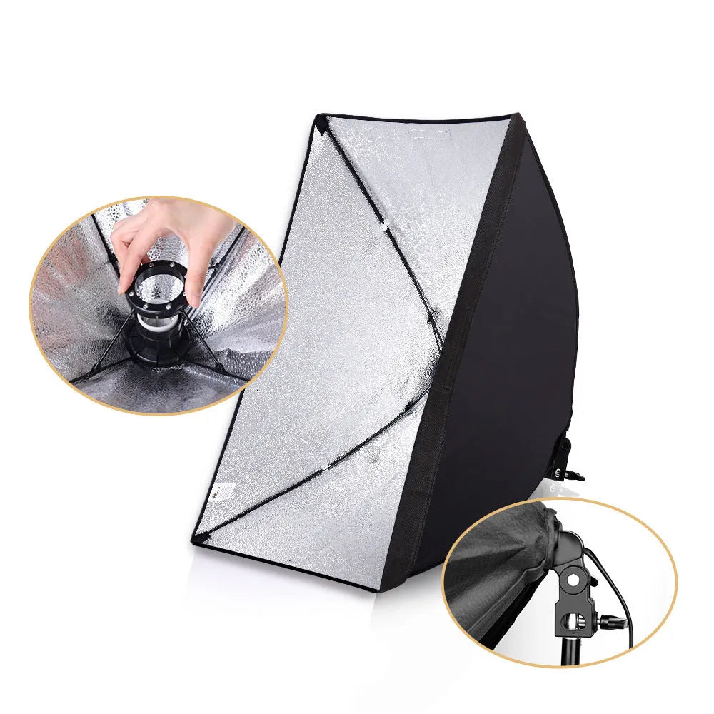 LIBEN 50x70cm photography soft light cloth on 2 metre stand with multiple plug options