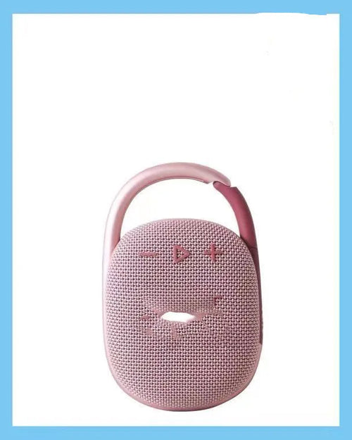 Mini portable Bluetooth speaker in one of six colours: black, blue, green, pink, red, or silver grey.