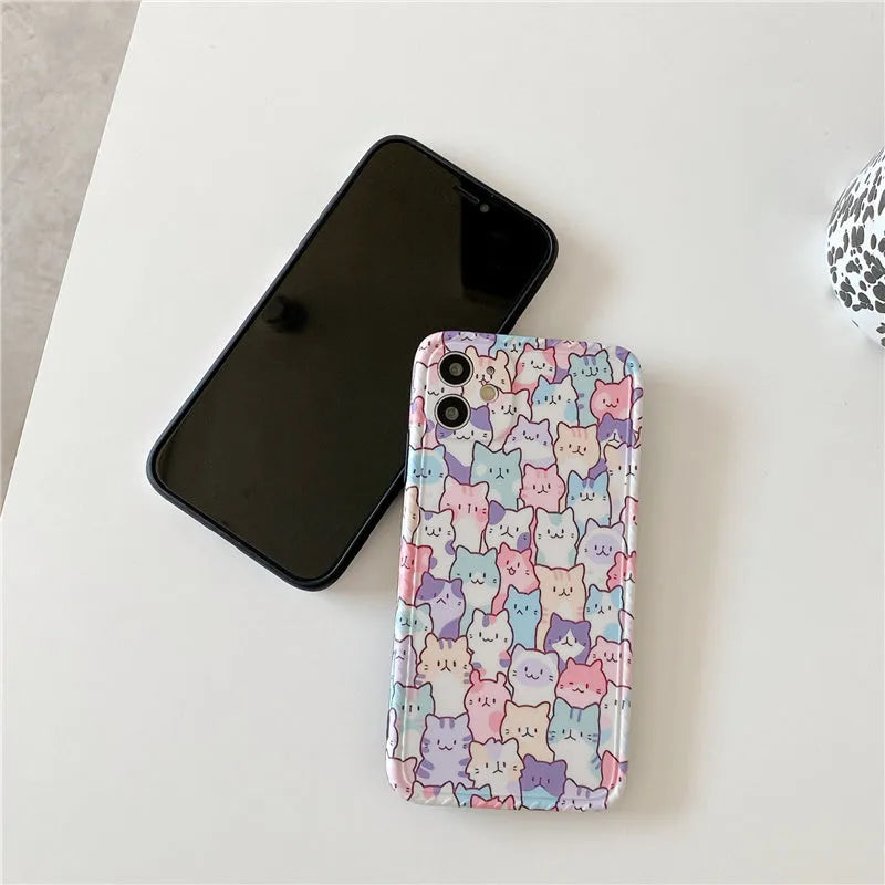 Colourful cartoon TPU protective phone case for iPhone, flexible shockproof cover